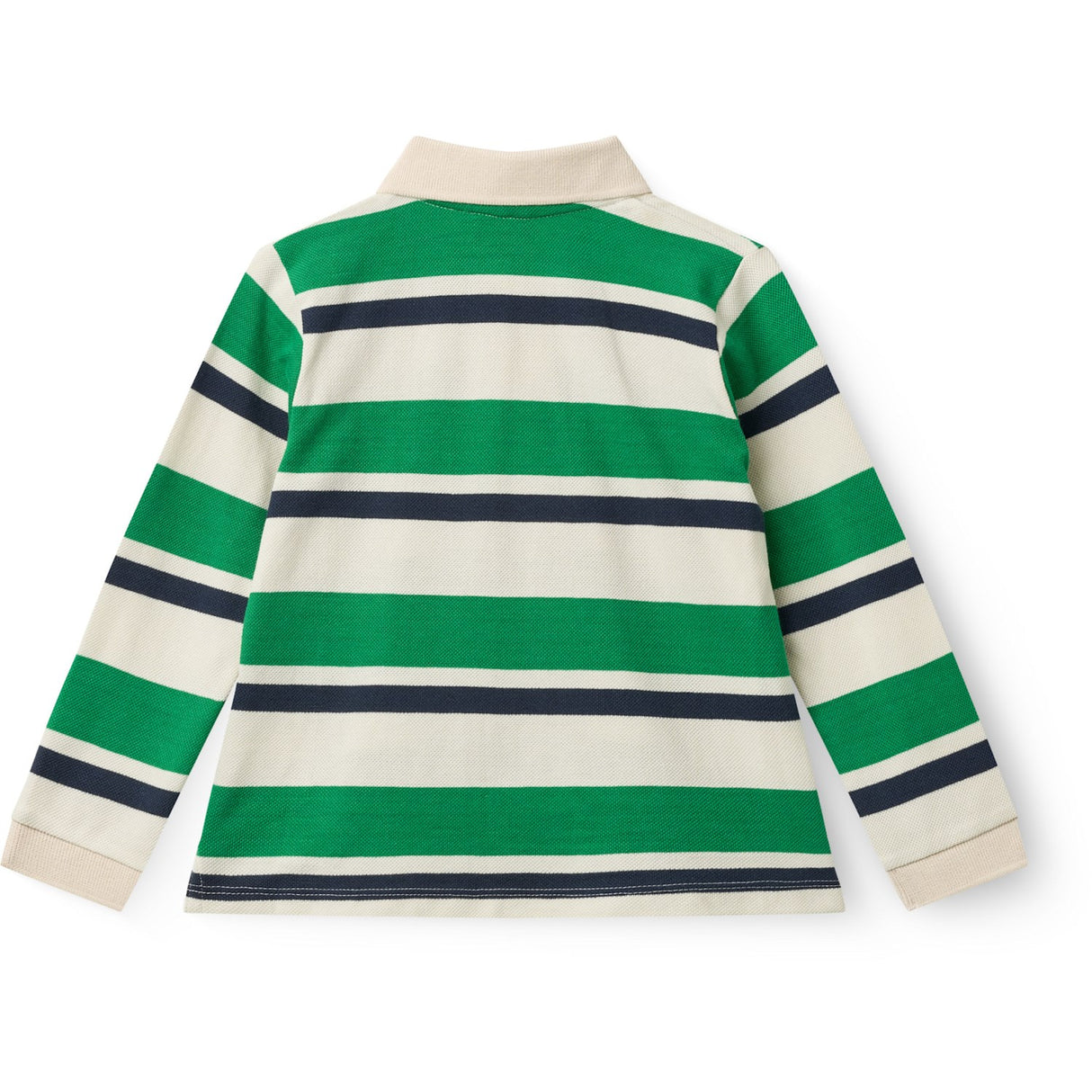 COPENHAGEN COLORS Sharp Green Comb. Striped Pique Pikétröja W. Ls