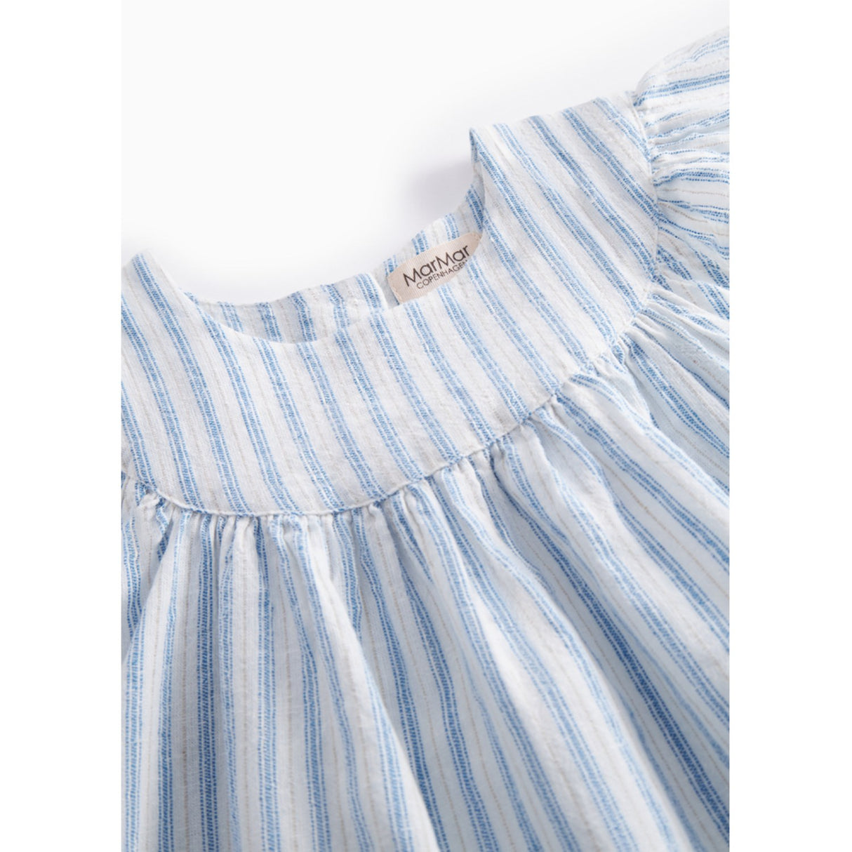 MarMar Cotton Linen Surf Blue Stripe Dhana Klänning