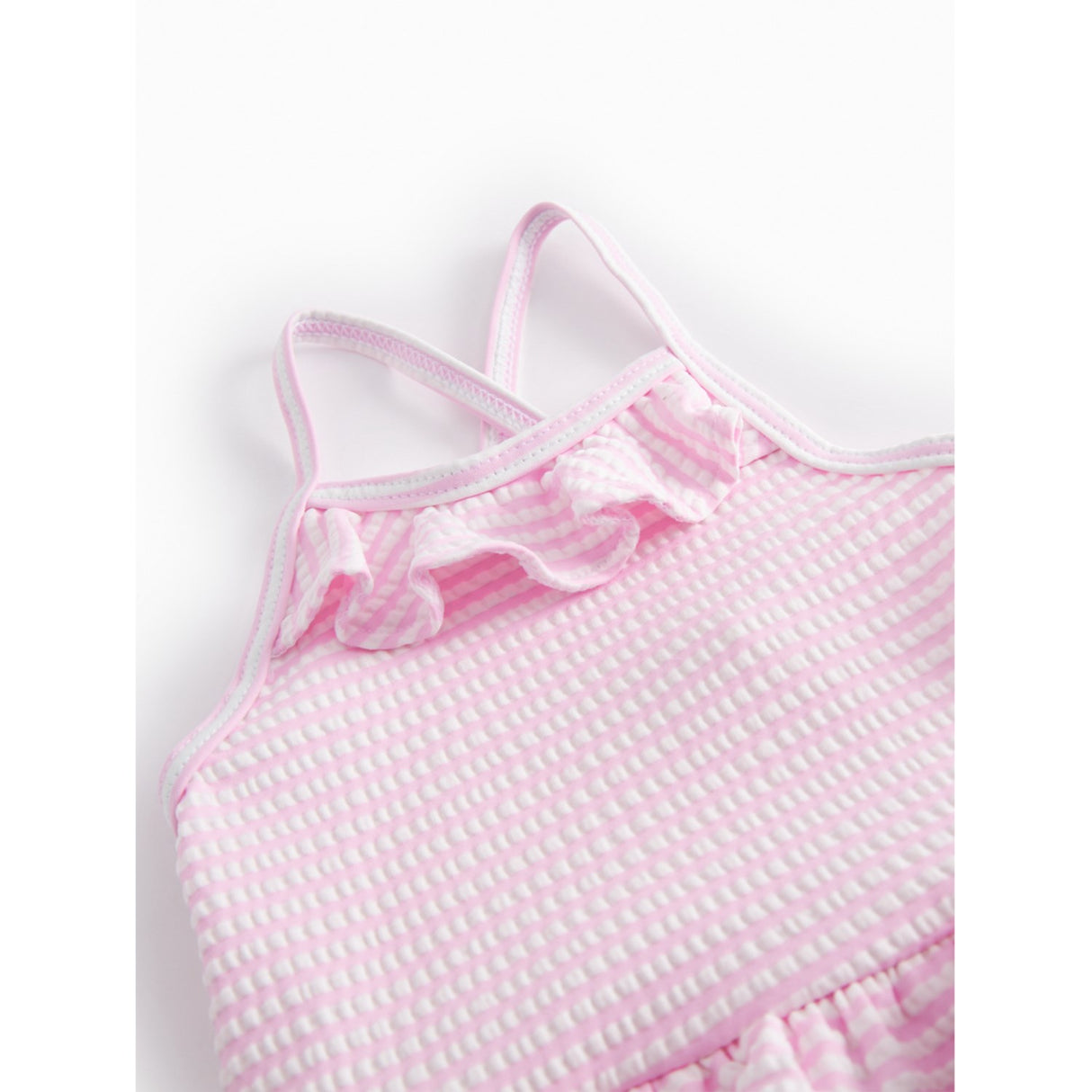 MarMar Seersucker Swim Pink Stripe Swinnie Bathing Dräkt