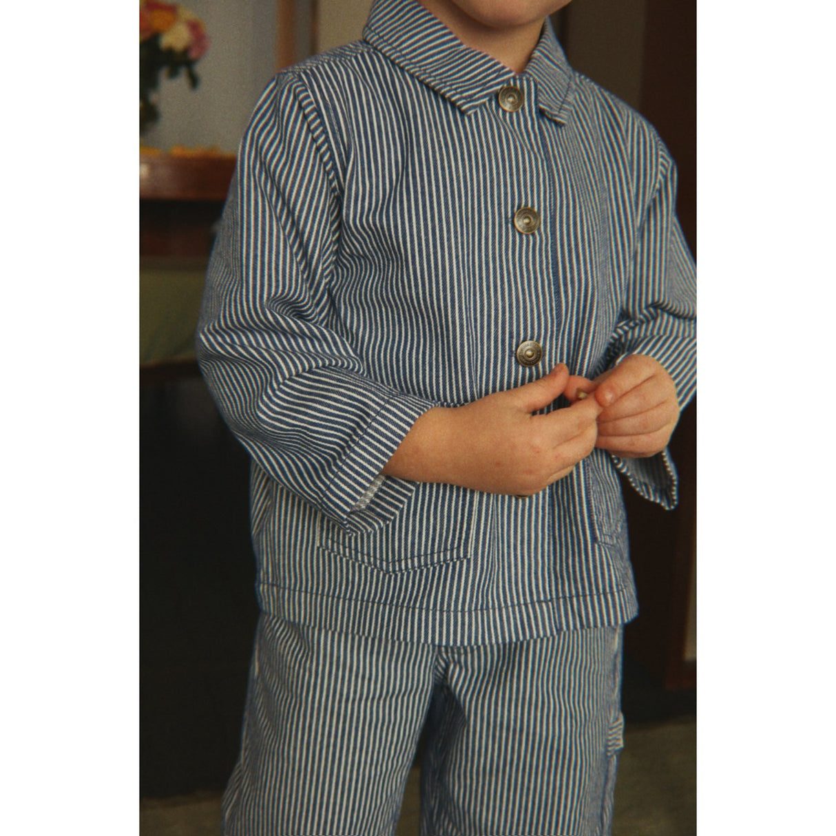 Konges Sløjd Blue Stripe Luc Skjorta Jacka Gots