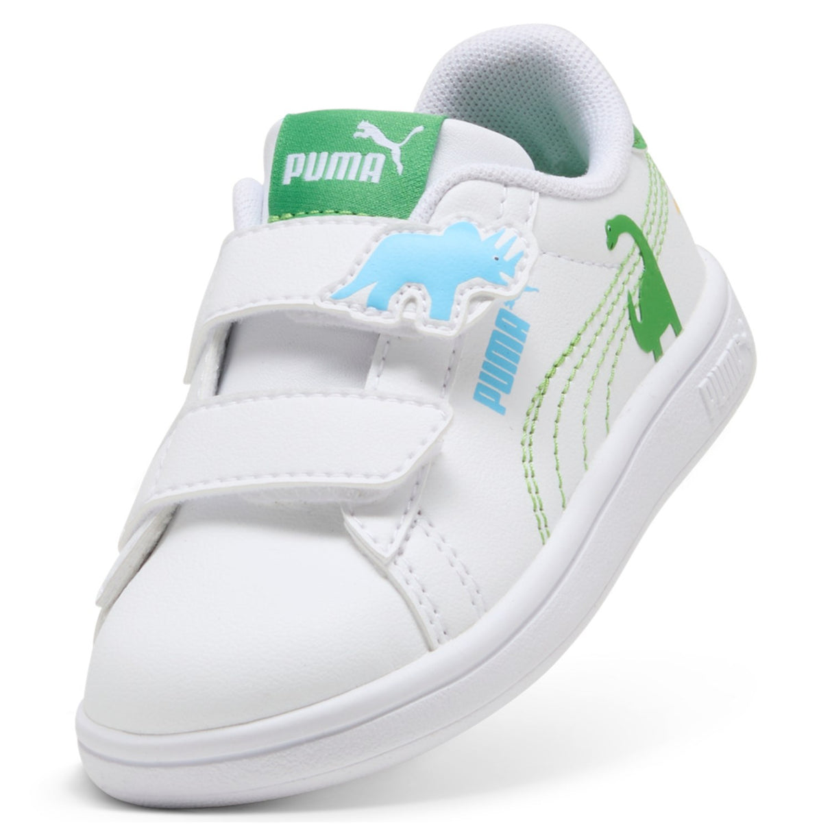 Puma White-Green Fruit-Vibrant Blue Puma Smash 3.0 Dino V Inf