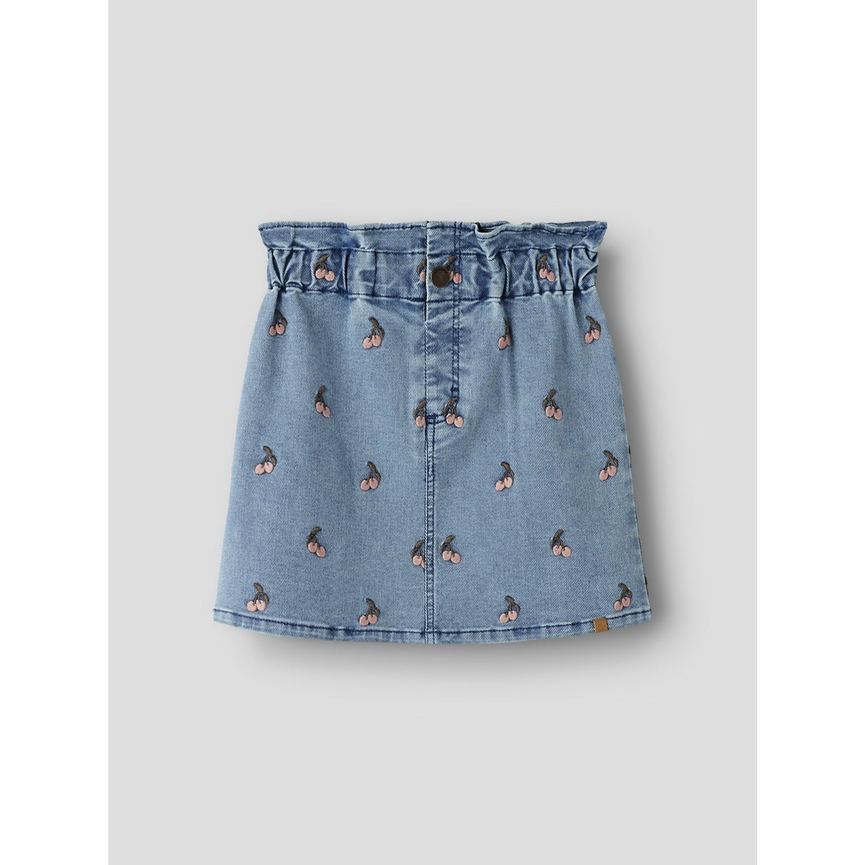 Lil'Atelier Medium Blue Denim Cherry Nmfdeva Loose Dnm Emb Kjol 2024-Es Lil