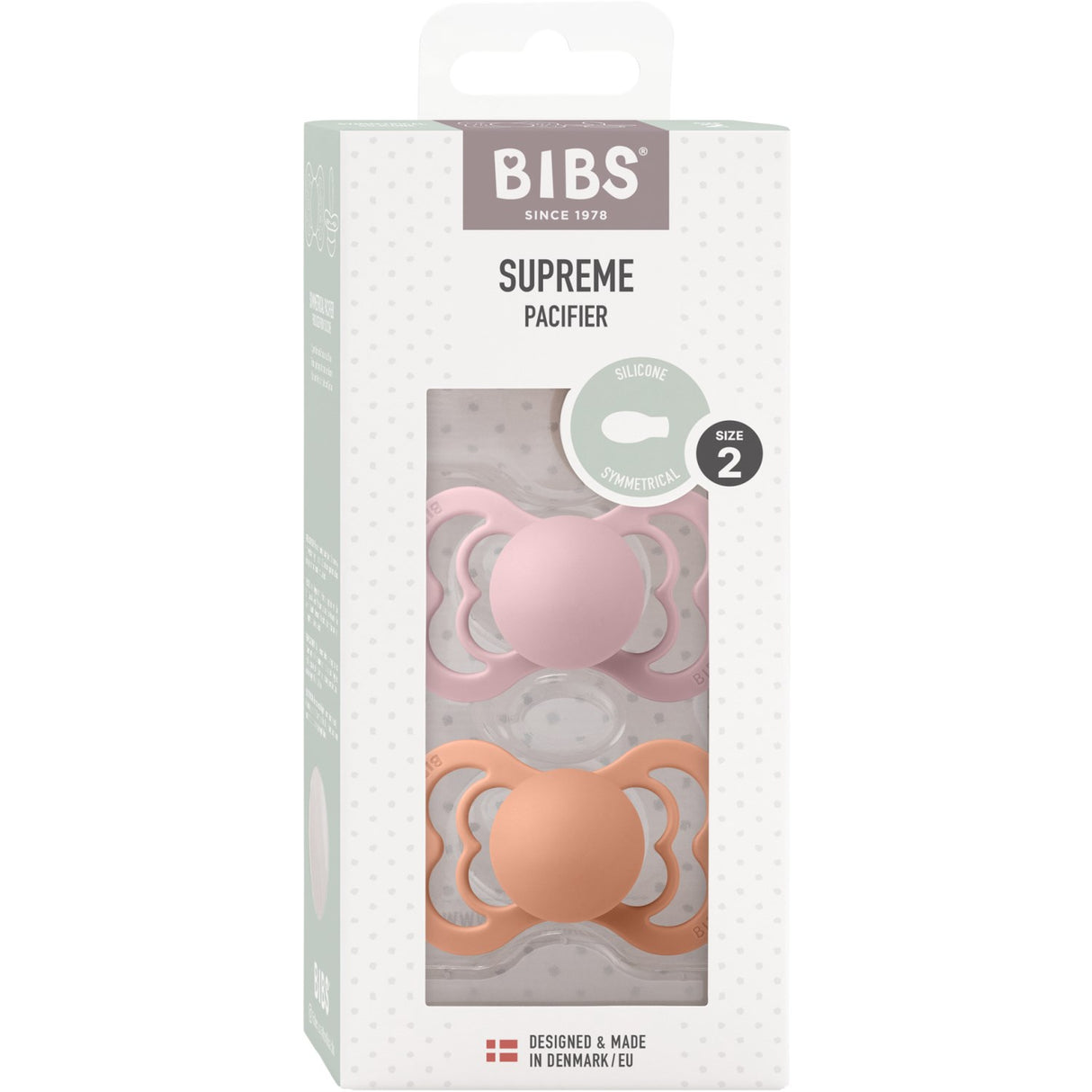 Bibs Pink Plum/Peach Napp Supreme 2-Pack Silikon