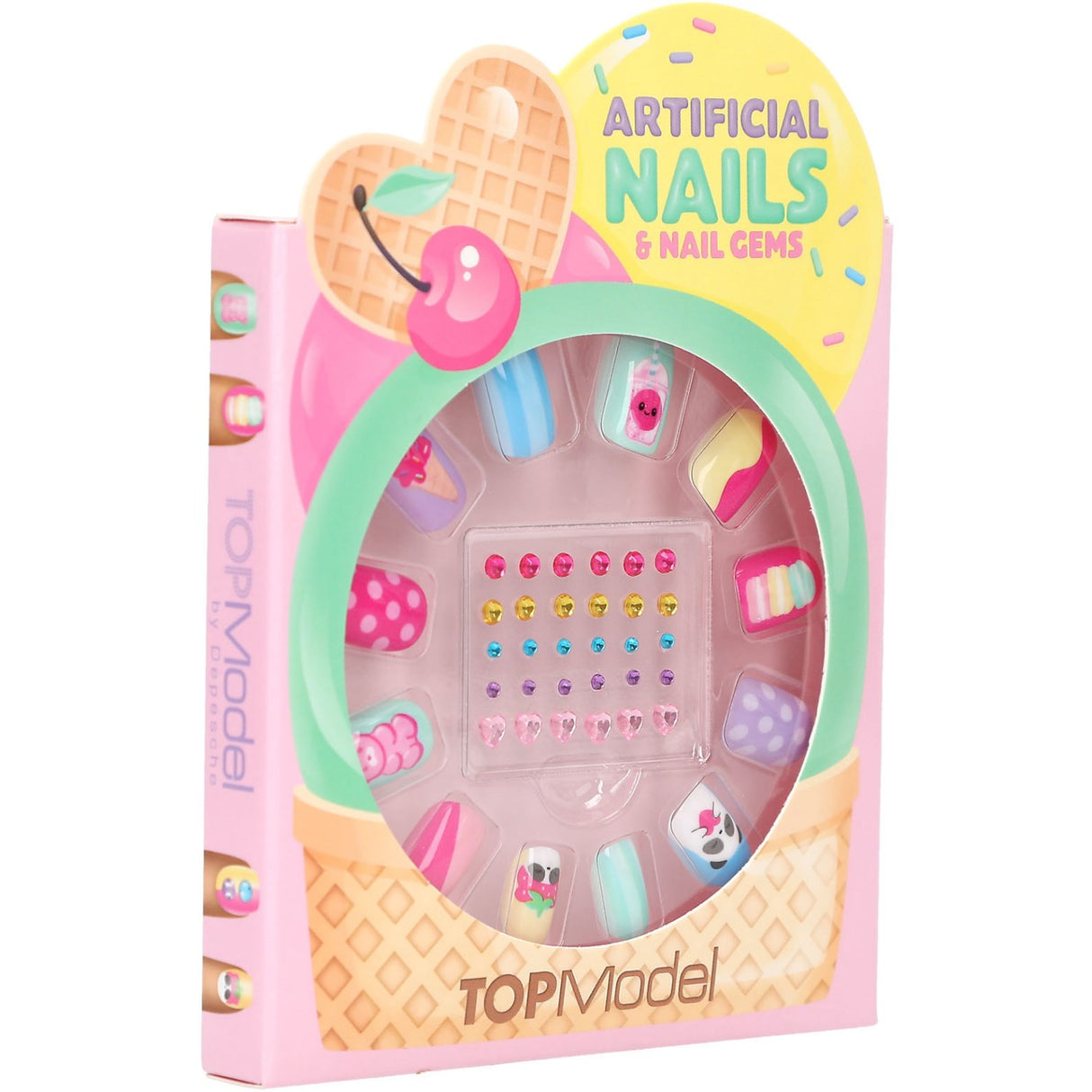 TOPModel Candy Glam Artificial Nails Och Deco Stone Sett