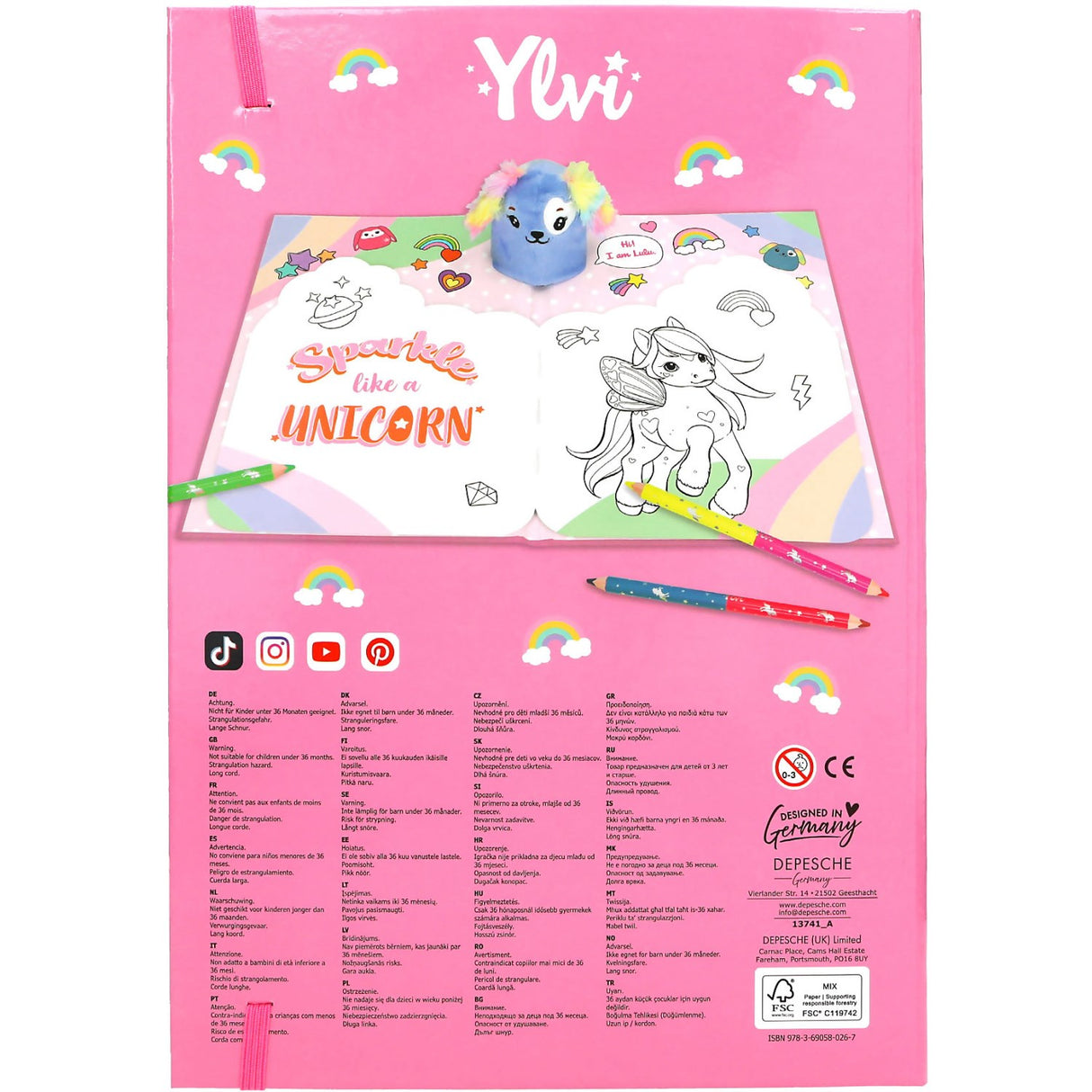 Ylvi Unicorn Fun Colouring Bok