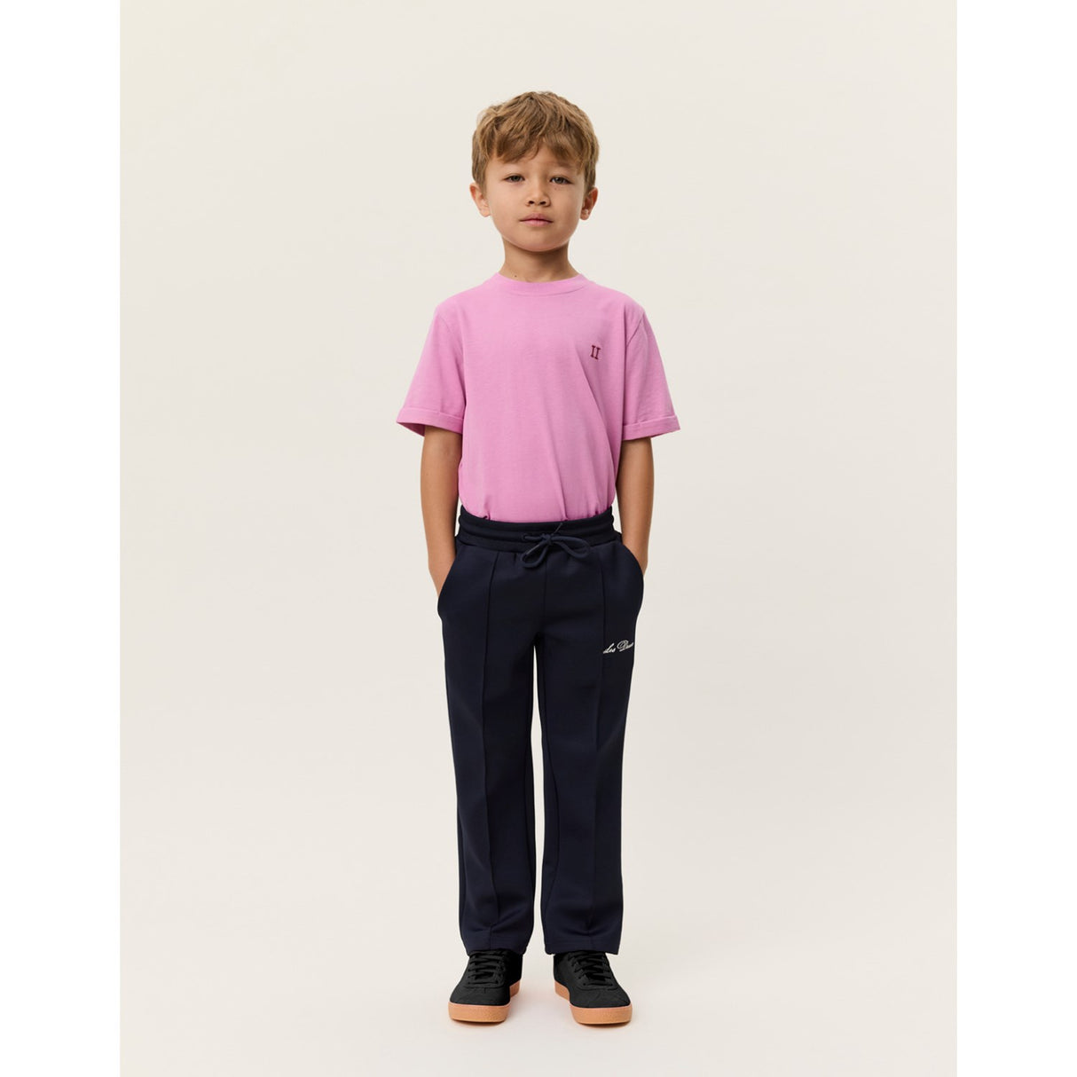 Les Deux Kids Dark Navy Ballier Crew Track Byxor
