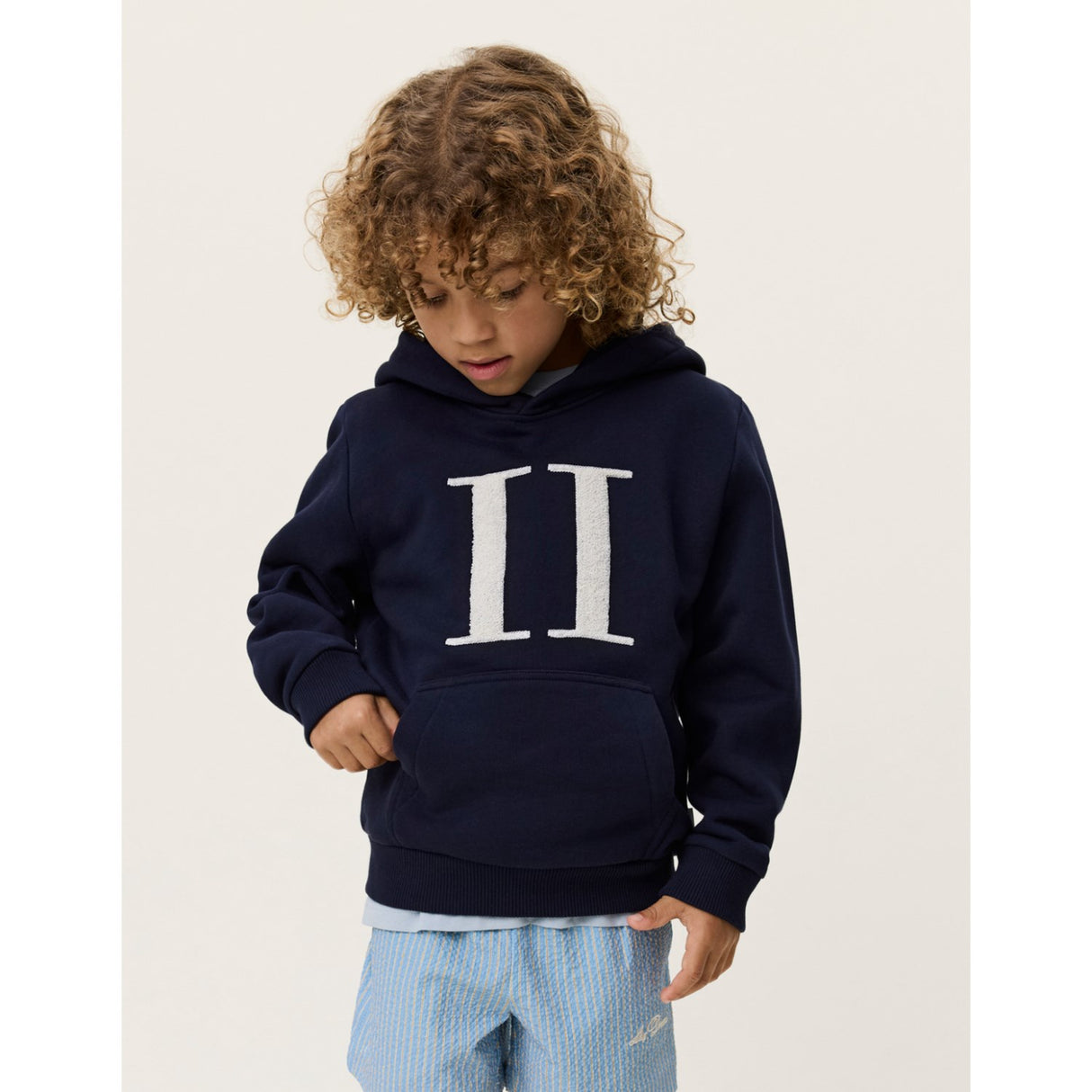 Les Deux Kids Dark Navy Encore Bouclé Hoodies
