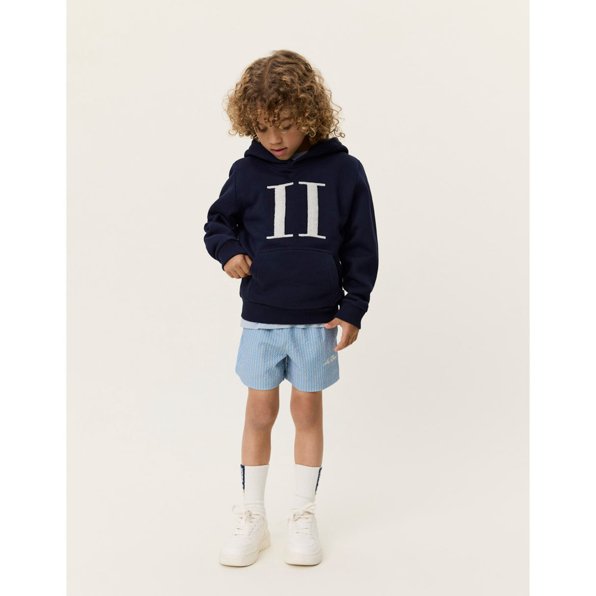 Les Deux Kids Dark Navy Encore Bouclé Hoodies