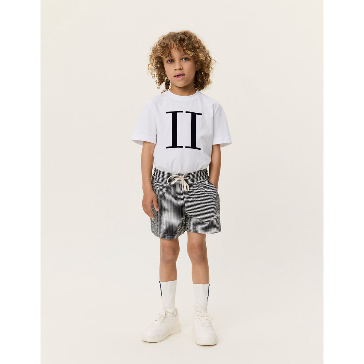 Les Deux Kids Black Stan Stripe Swim Shorts