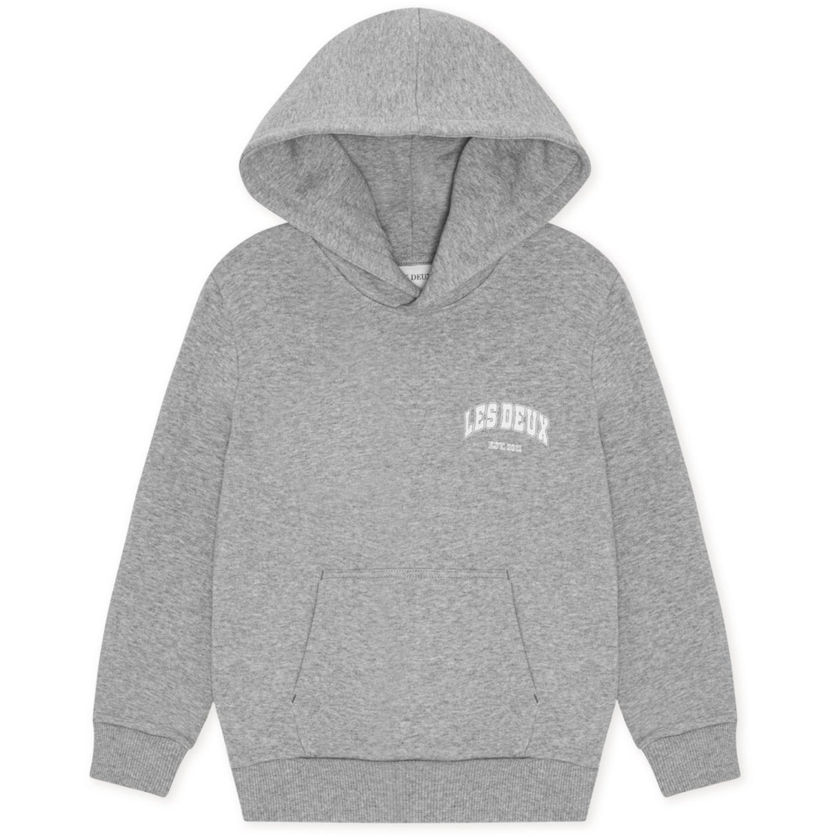 Les Deux Kids Grey Melange Hoop Hoodies