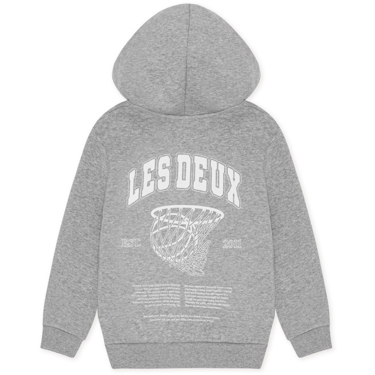 Les Deux Kids Grey Melange Hoop Hoodies