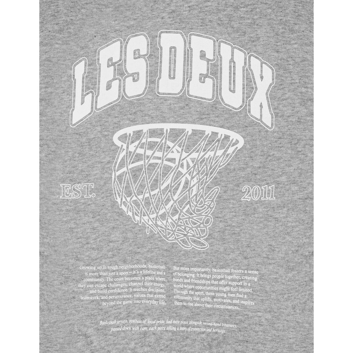 Les Deux Kids Grey Melange Hoop Hoodies