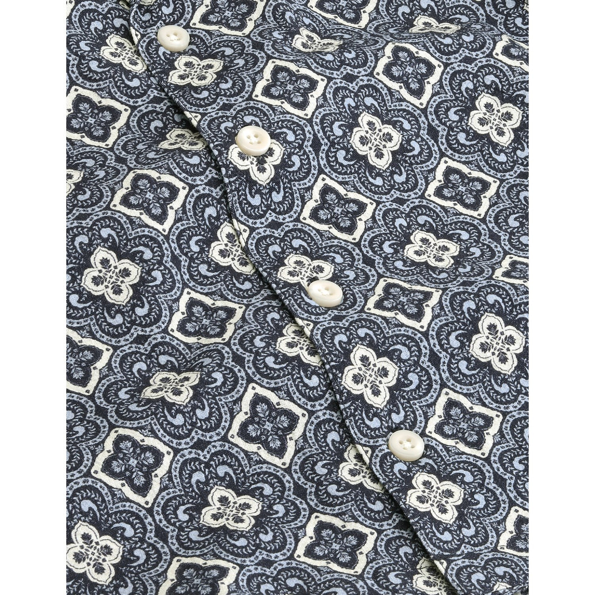 Les Deux Kids Blue Fog Lukas Arabesque AOP SS Skjorta