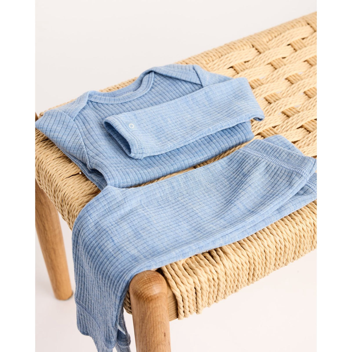 Smallstuff Light Blue Melange Leggings Drop Needle