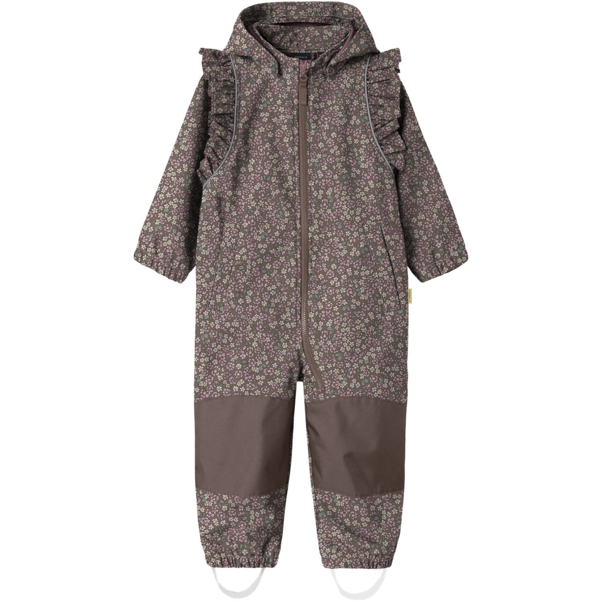 Name It Brown Lentil Flower Field Nmfalfa08 Softshell Dräkt Frill AOP Fo