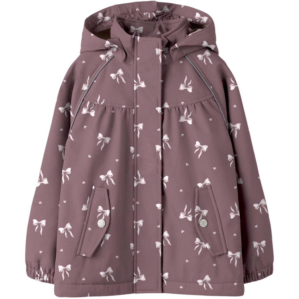 Name It Wistful Mauve Heart Bow Nmfalfa08 Softshell Ashape Jacka Fo1