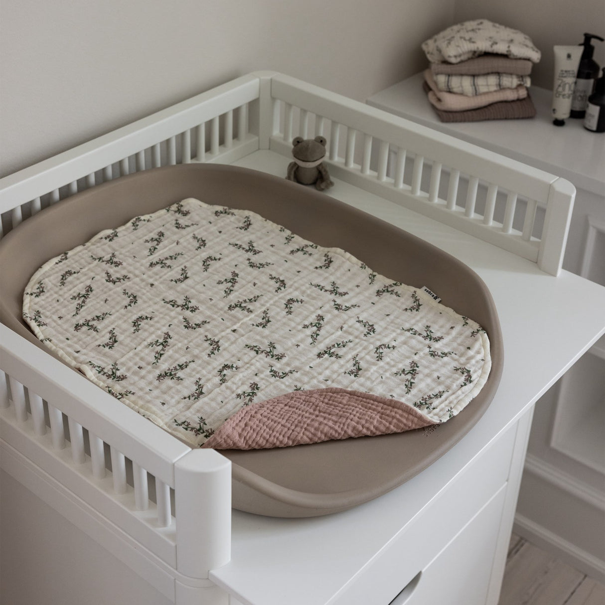 Sebra Rose Powder Blossom Changing Mat Towels 2-Pack Muslin