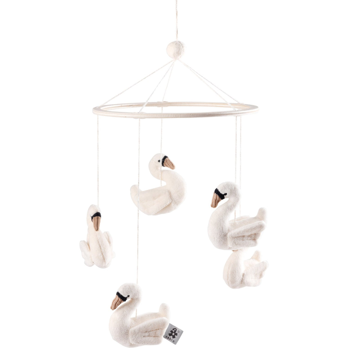 Sebra Beige Swans Baby Mobil
