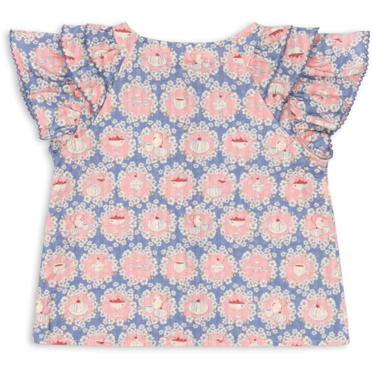 Konges Sløjd Snack Time Kim Frill Ss Skjorta Gots