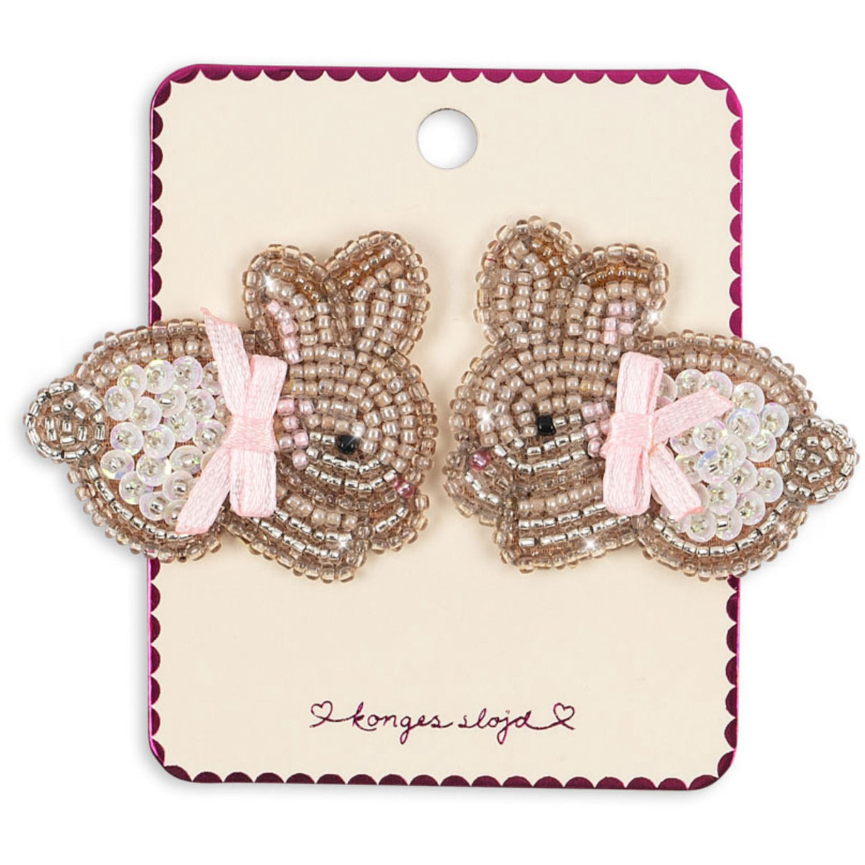 Konges Sløjd Bunny 2 Pack Beaded Bunny Hair Clips