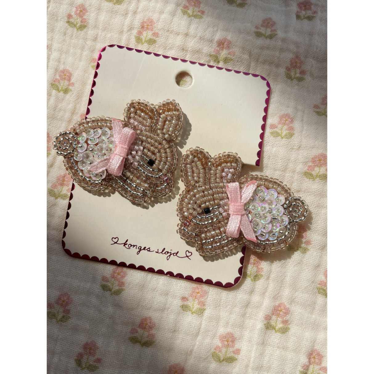 Konges Sløjd Bunny 2 Pack Beaded Bunny Hair Clips