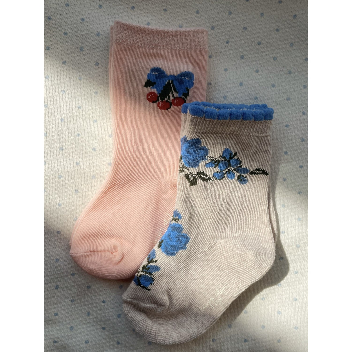 Konges Sløjd Amarena/Tramonto 2 Pack Flower Och Cherry Jacquard Strumpor