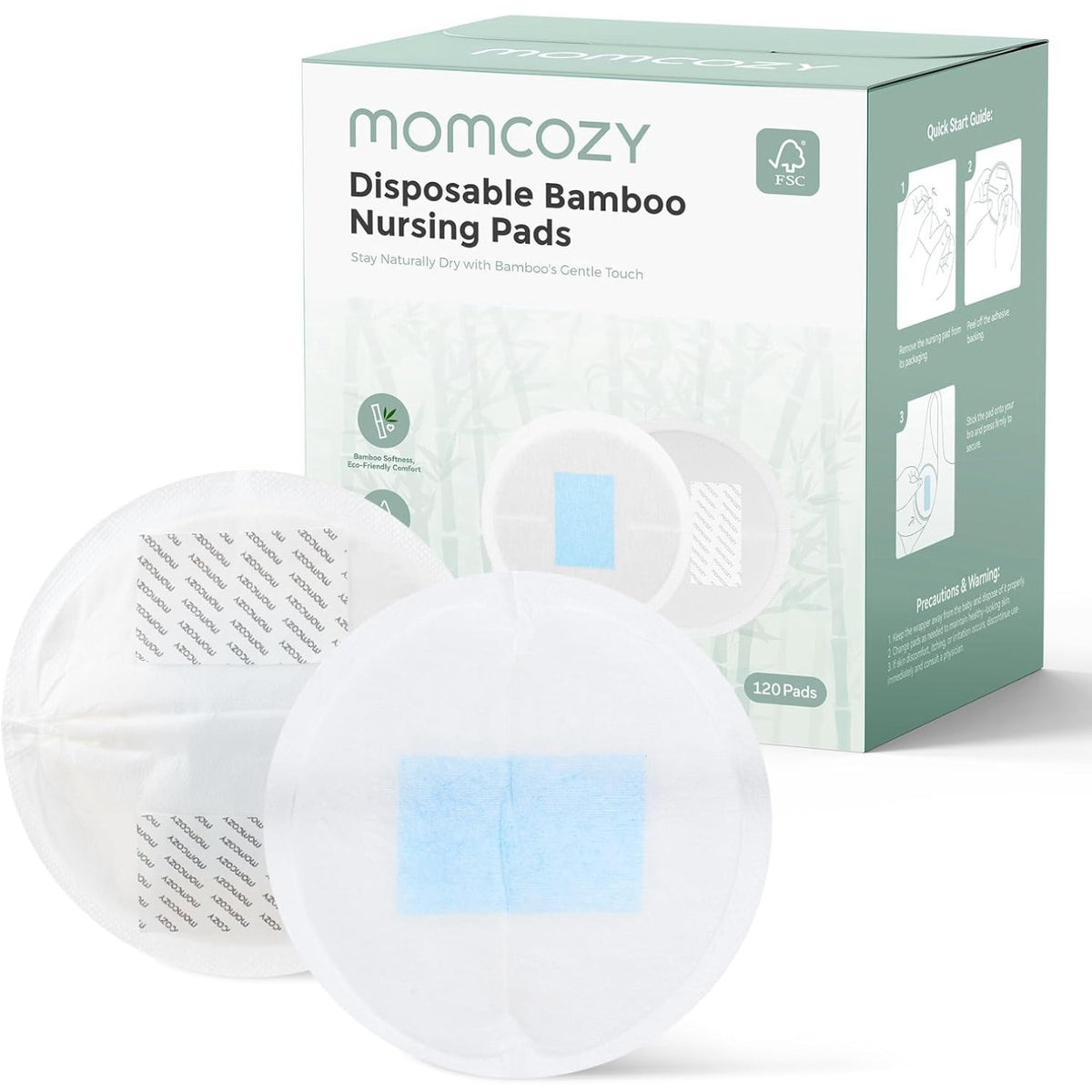 Momcozy Bambu Fiber Disposable Nursing Pads 120-Pack