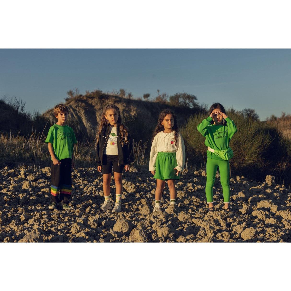 Mini Rodini Green Plain Piping Sweatshorts