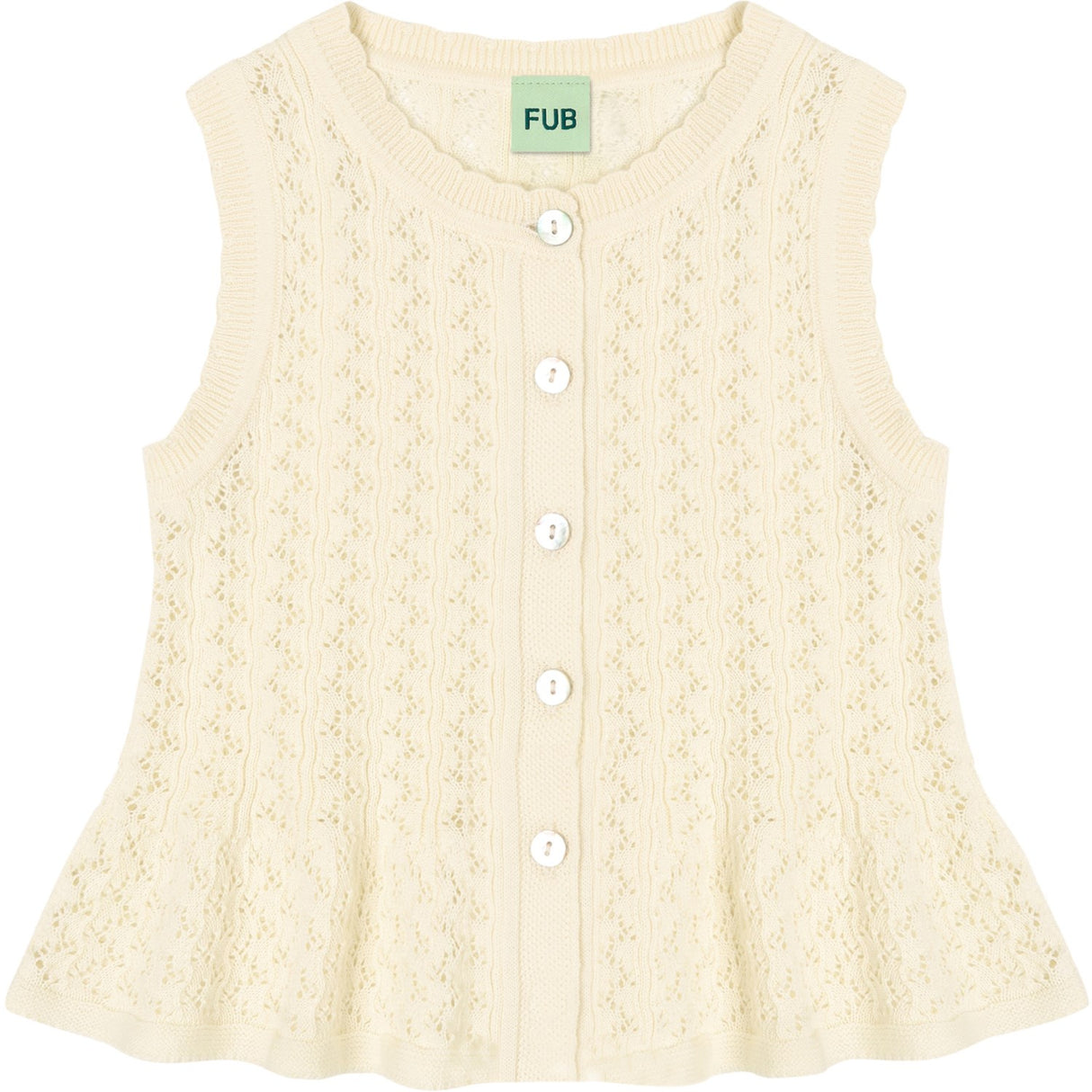 FUB Ecru Pointelle Topp