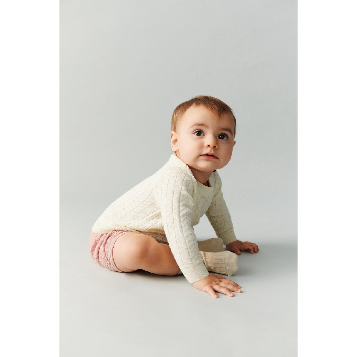 FUB Ecru Baby Zigzag Crew