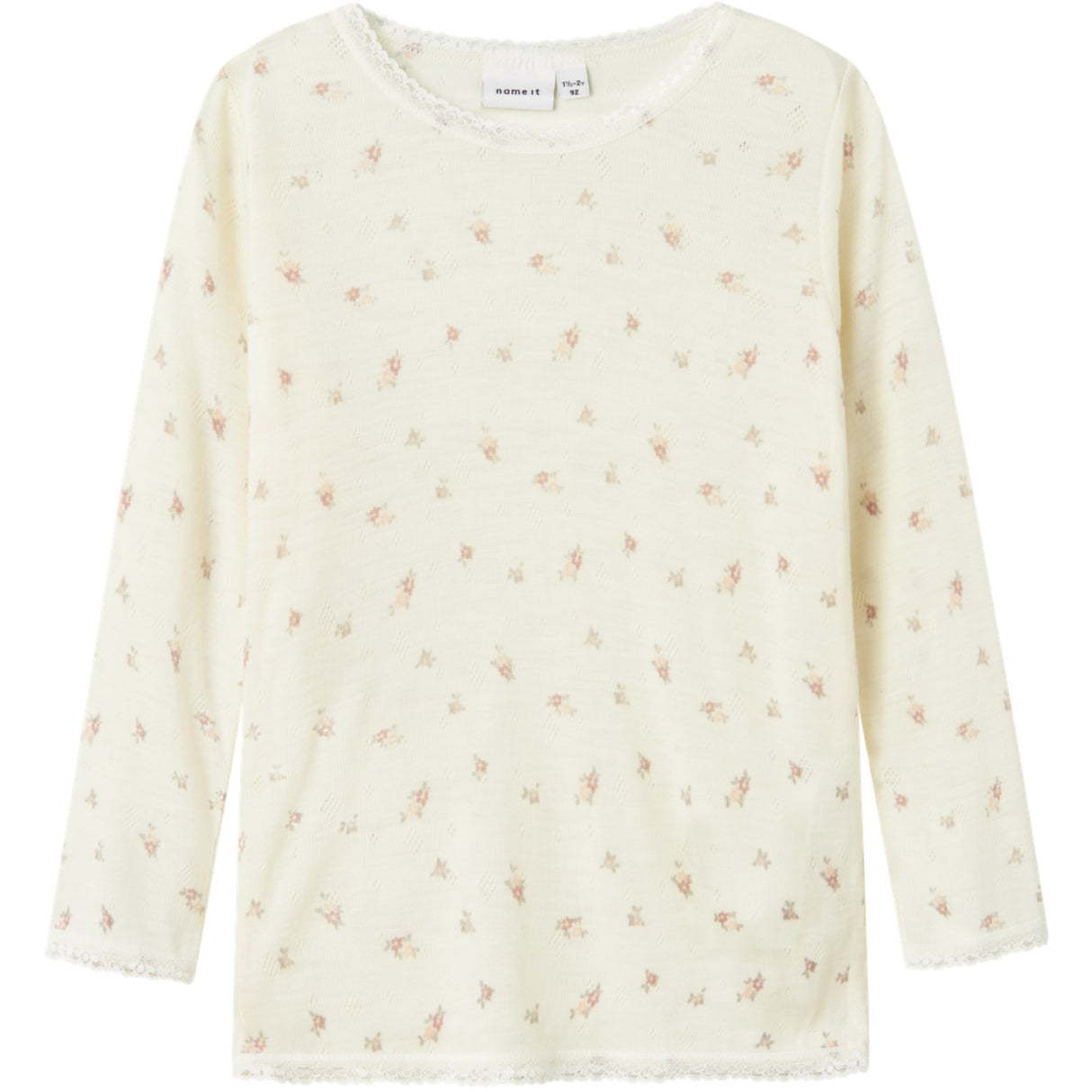 Name It Snow White Small Flowers Nmfwang Ull Needle Ls Topp Noos