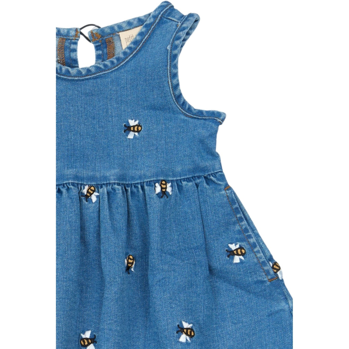 Petit Piao Light Blue Denim Emb Ppjubii S_L Denim Klänning