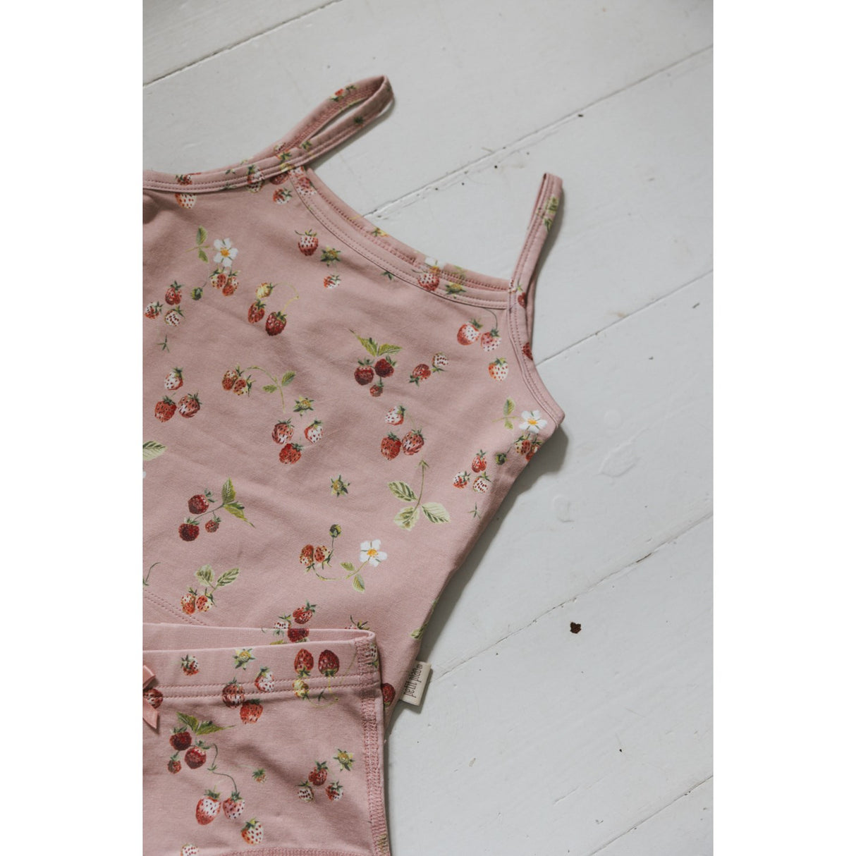 Petit Piao Misty Rose Strawberry AOP PPStar Girls Undertröja 2-pack