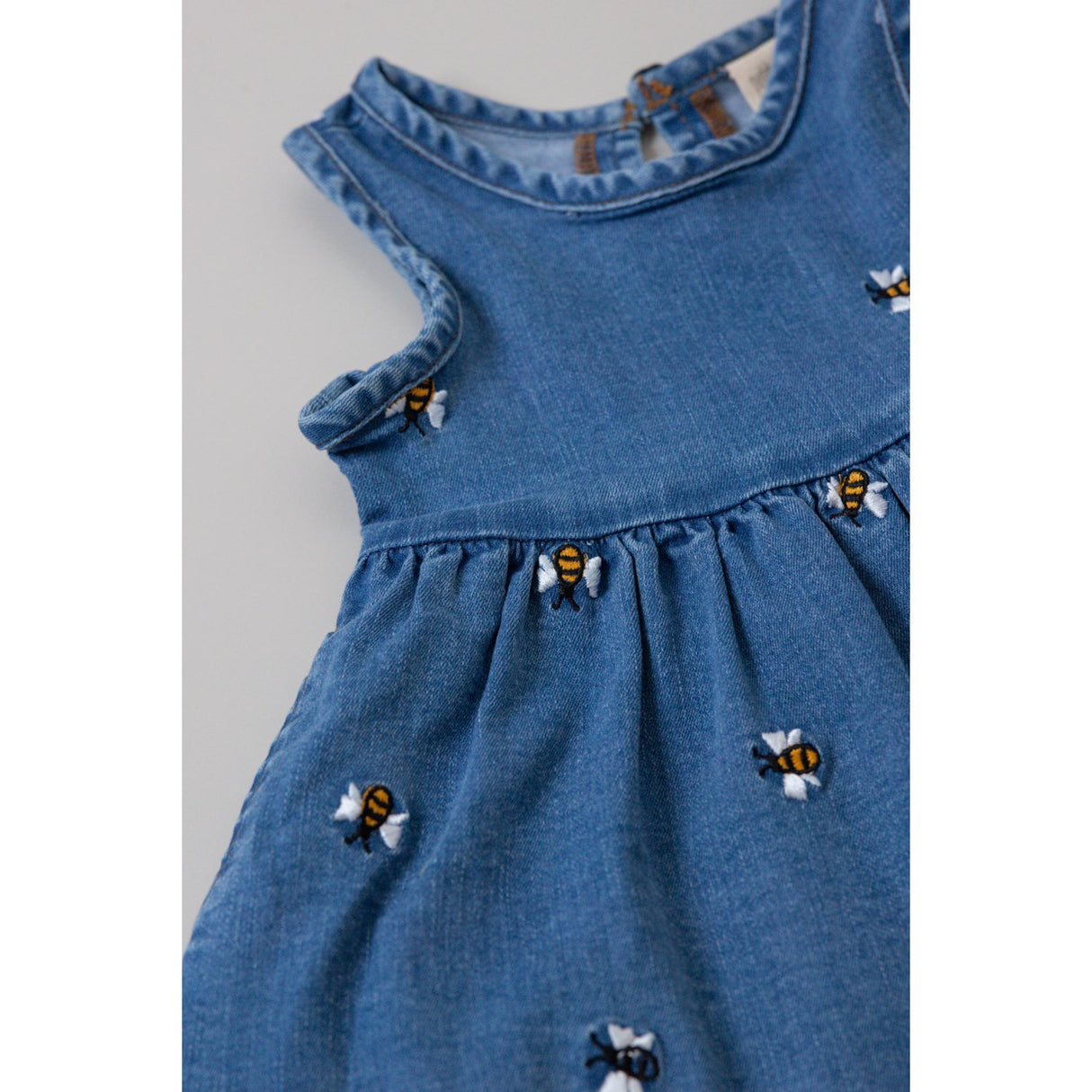 Petit Piao Light Blue Denim Emb Ppjubii S_L Denim Klänning