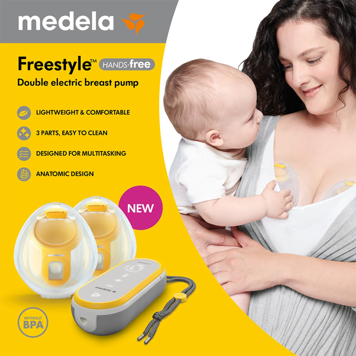medela Freestyle Hands-Free Dubbel Elektrisk Bröstpump