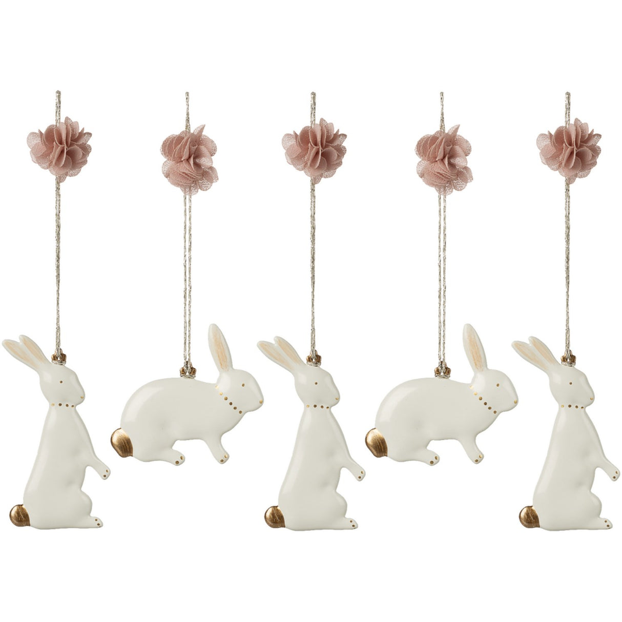 Maileg Metal Ornamenter, Påskehare, 5 Stk