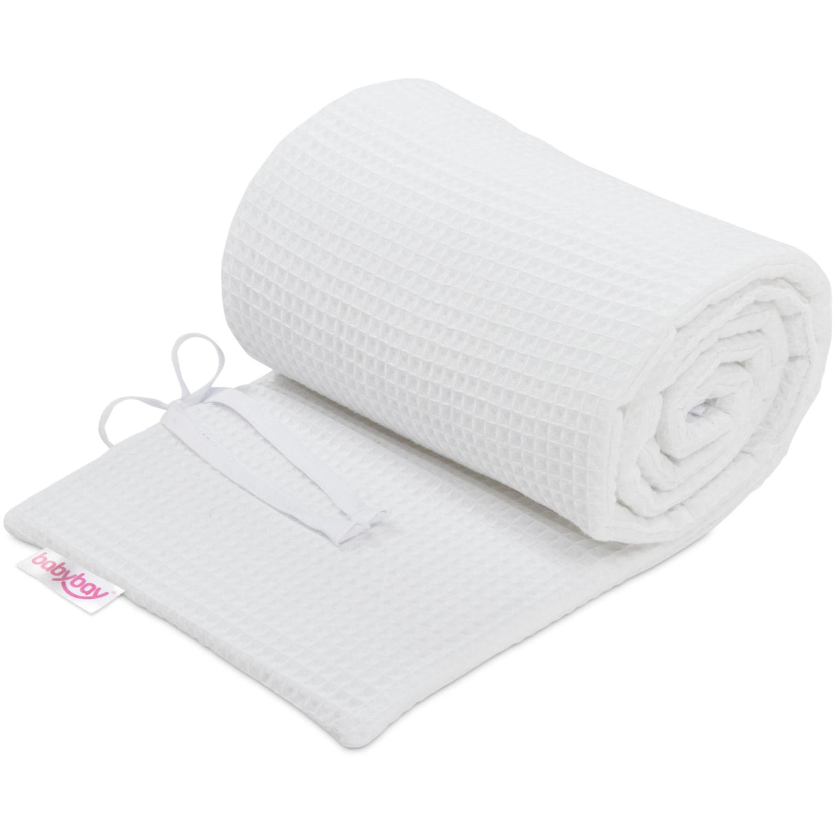 babybay® White Säng Bumper Waffle Piqué Honeycomb