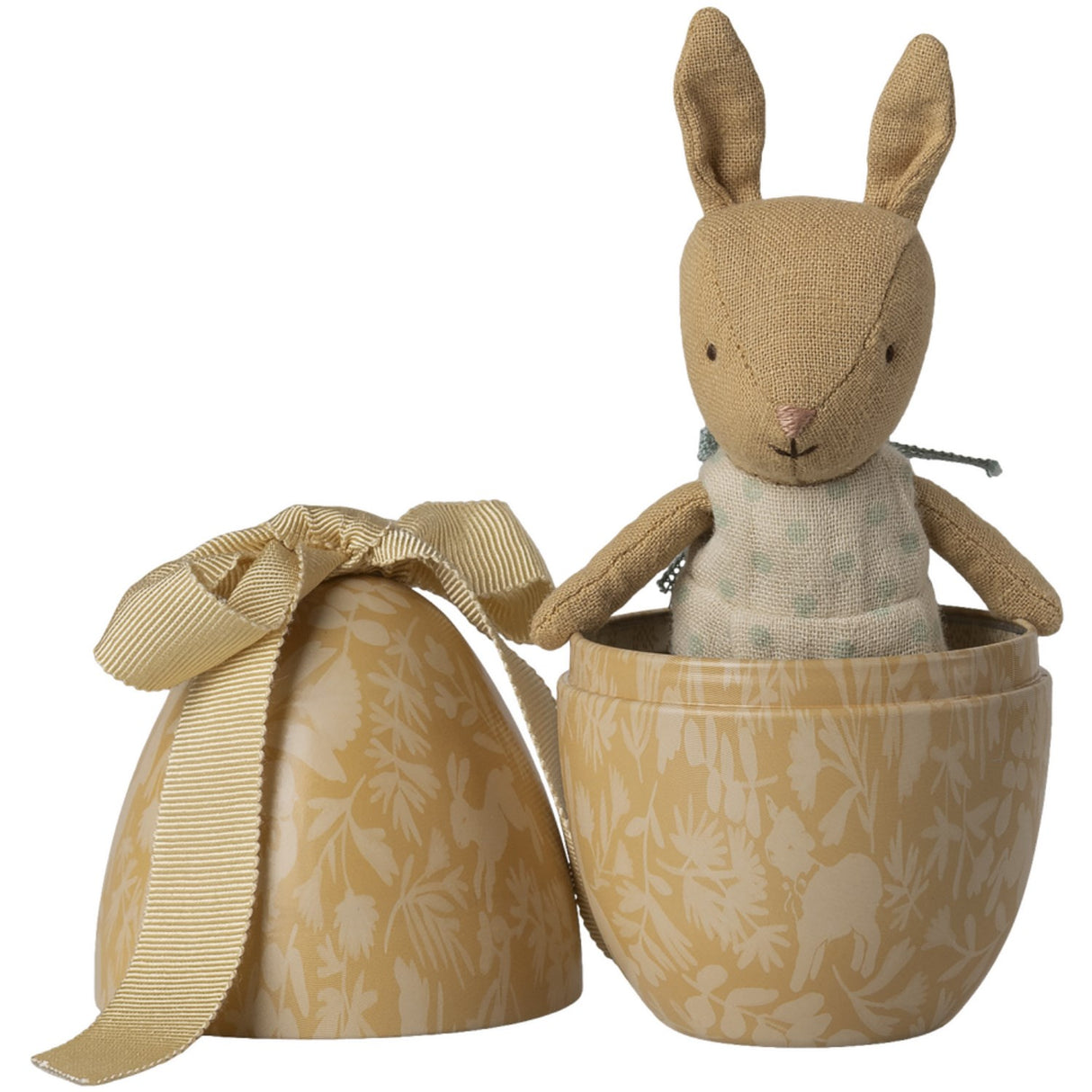 Maileg Påskeæg Med Mikro Kanin, Small - Lys Gul