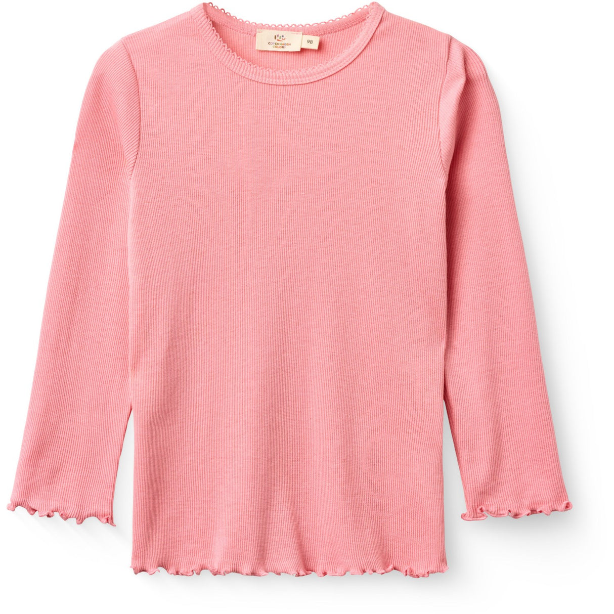 COPENHAGEN COLORS Pink Modal Rib Ls T-Shirt M/ Picot