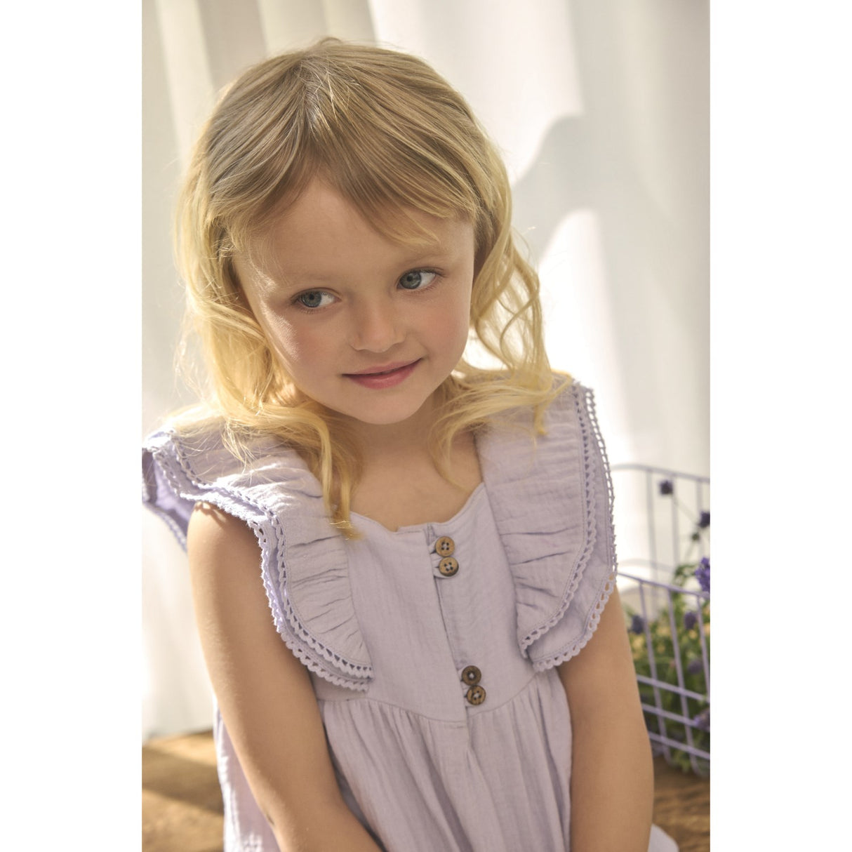 En Fant Purple Heather Klänning Ss Muslin