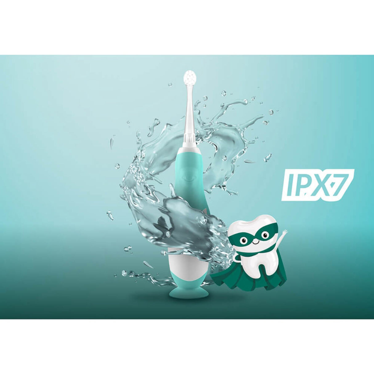 Neno Hvid, Grøn Elektrisk Tandborste Denti Til Børn M. 4 Børstehoveder