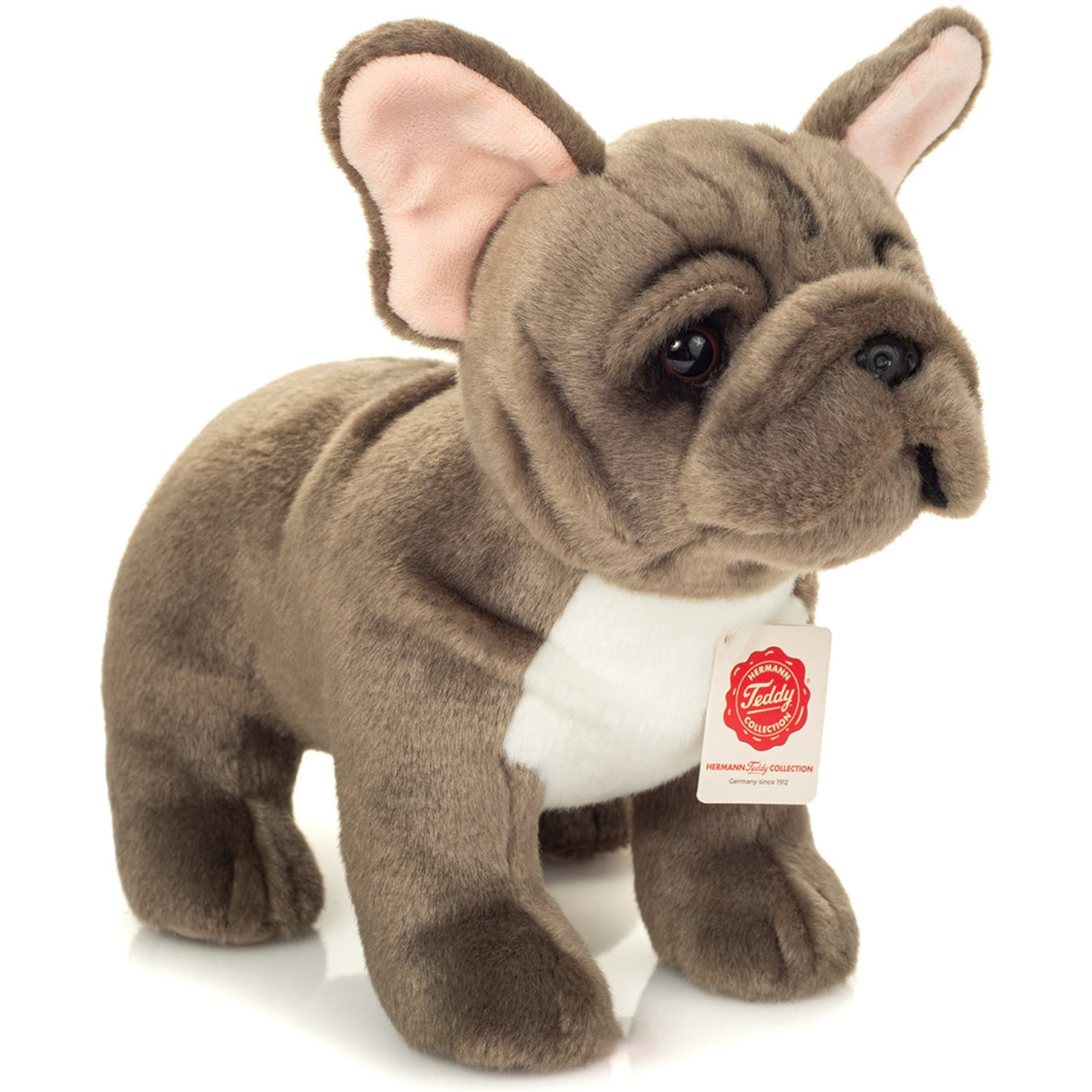 Teddy Hermann upprättstående fransk bulldogg grå 30 cm