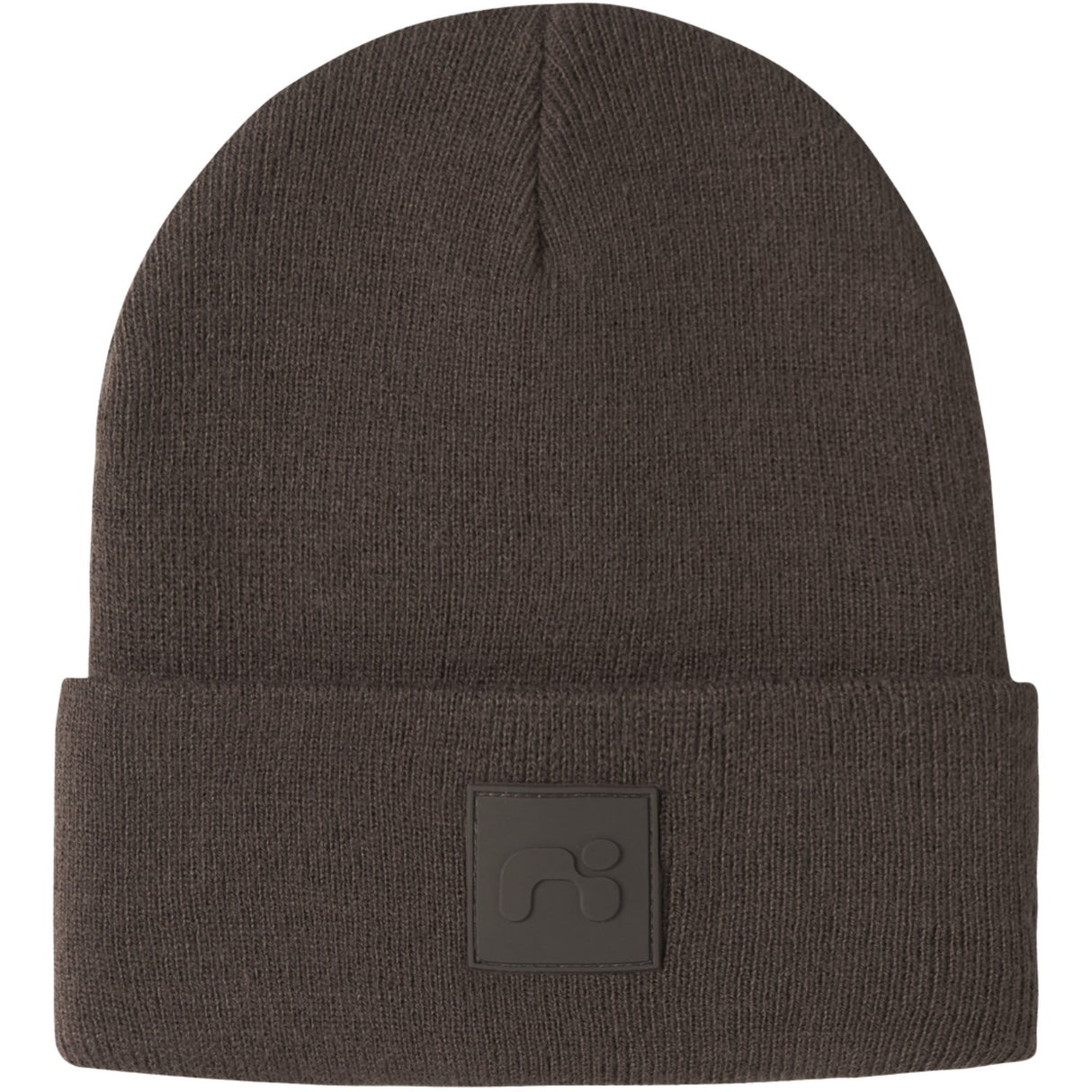 Name It Seal Brown Nmnmalik Stickad Beanie Badge1