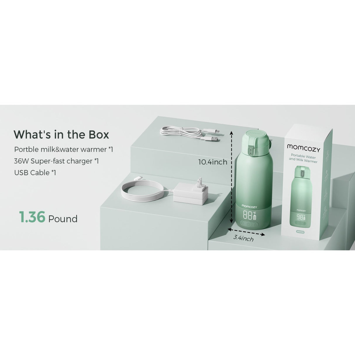 Momcozy Portable Breast Milk & Water Warmer For Travel