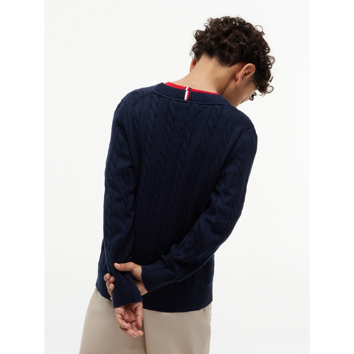 Tommy Hilfiger Dark Night Navy Bomull Cable Sweater