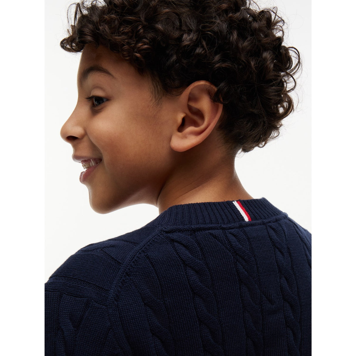 Tommy Hilfiger Dark Night Navy Bomull Cable Sweater