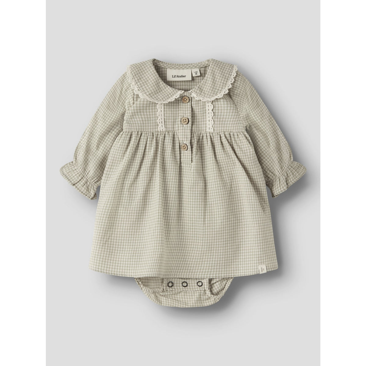 Lil'Atelier Moss Gray Nbfoleno Ls Loose Body Klänning Lil