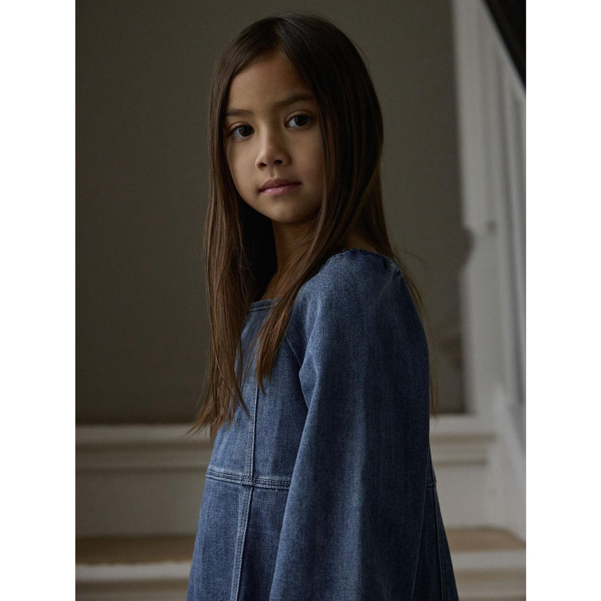 Lil'Atelier Dark Blue Denim Nmfobello Ls Loose Dnm Klänning 1144-Se Lil