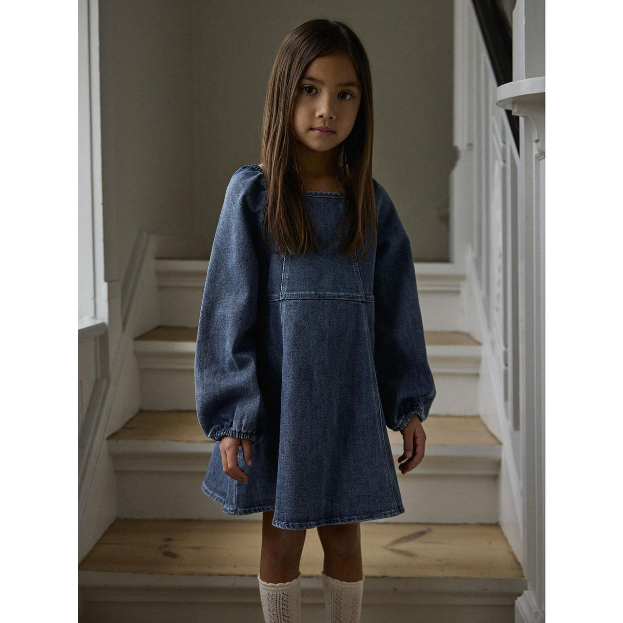Lil'Atelier Dark Blue Denim Nmfobello Ls Loose Dnm Klänning 1144-Se Lil