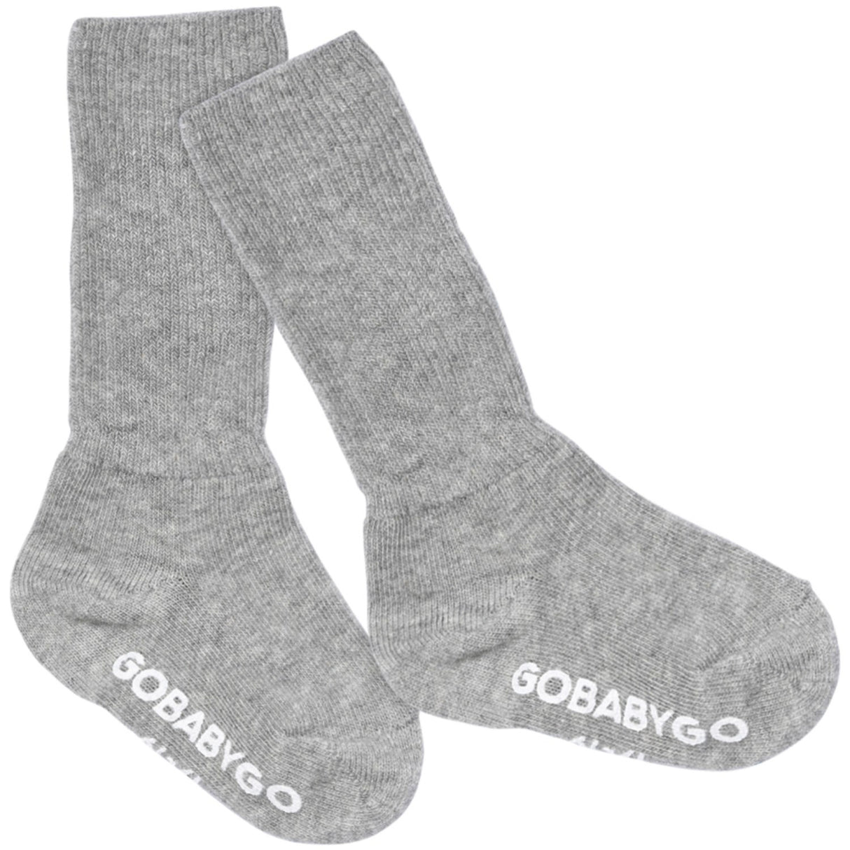 Gobabygo Grey Melange Non Slip Strumpor